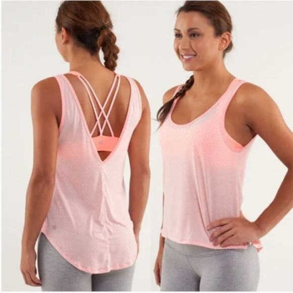 Lululemon Burn It Out Tank in Mesh Burnout Bleached Coral - Picture 1 of 7